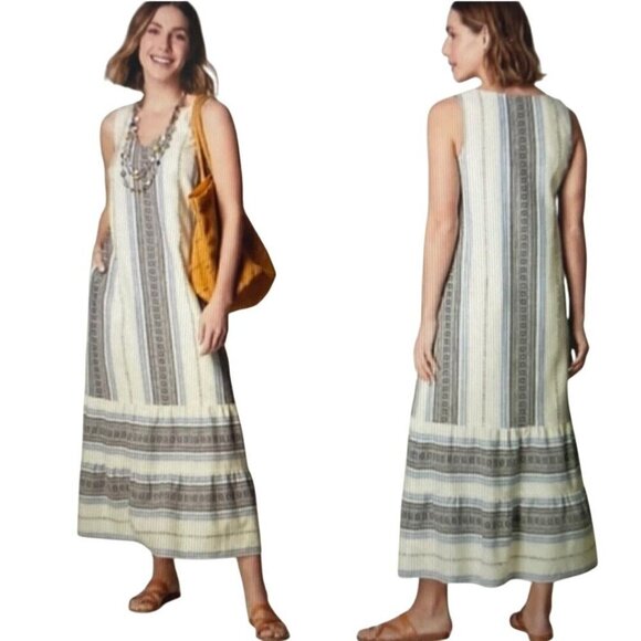 J. Jill NWT Embroidered Tiered Southwest Embroidered Maxi Dress Size XSP - Picture 1 of 11